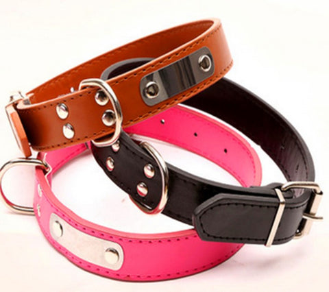 Pet Dog Collar Leather Iron Collar