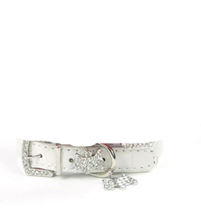 Leather Dog Collar Rhinestone Pet Accessories