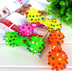 Colorful Dotted Dumbbell Shaped Dog Toys