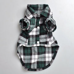 Plaids Grid Checker Shirt Lapel Dog Clothes