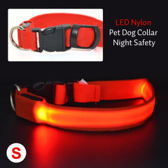 Pet Dog Collar Night Safety Flashing Glow