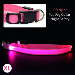 Pet Dog Collar Night Safety Flashing Glow