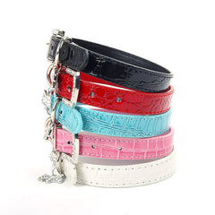 Leather Dog Collar Rhinestone Pet Accessories