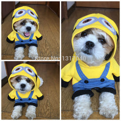 Winter Pet Clothes Yellow Minions Costume